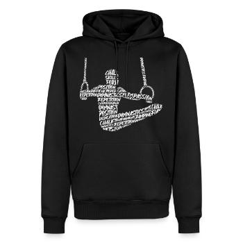 Gymnastique Gymnastique Gymnastique à anneaux Typographie Gymnastique - Sweat à capuche Premium bio Homme - noir - Devant - Nico (187cm)