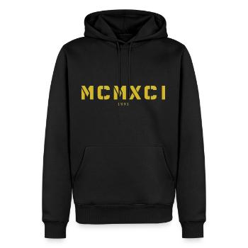 Römische Zahl Geburtsjahr Made in 1991 - Männer Premium Bio Hoodie - Schwarz - Vorne - Nico (187cm)