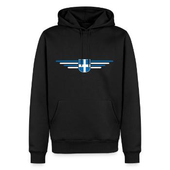 I Love Greece Fan, Tenue de T-Shirt Design - Sweat à capuche Premium bio Homme - noir - Devant - Nico (187cm)