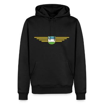 Usbekistan T-Shirt – Stolz und Kultur - Männer Premium Bio Hoodie - Schwarz - Vorne - Nico (187cm)