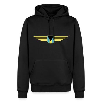 Bahamas Fans: Tropisches Design - Männer Premium Bio Hoodie - Schwarz - Vorne - Nico (187cm)