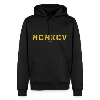 Römische Zahl Geburtsjahr Made in 1995 - Männer Premium Bio Hoodie - Schwarz - Vorne - Nico (187cm)