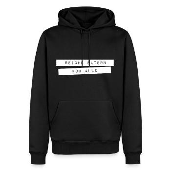 reiche Eltern für alle! Protest - Demo - Männer Premium Bio Hoodie - Schwarz - Vorne - Nico (187cm)