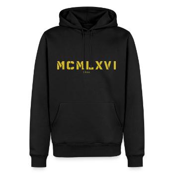 Römische Zahl Geburtsjahr Made in 1966 - Männer Premium Bio Hoodie - Schwarz - Vorne - Nico (187cm)