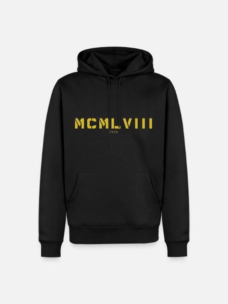 With Roman numerals MCMLVIII - 1958 - Men’s Premium Organic Hoodie - black