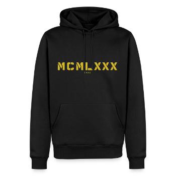 Römische Zahl Geburtsjahr Made in 1980 - Männer Premium Bio Hoodie - Schwarz - Vorne - Nico (187cm)