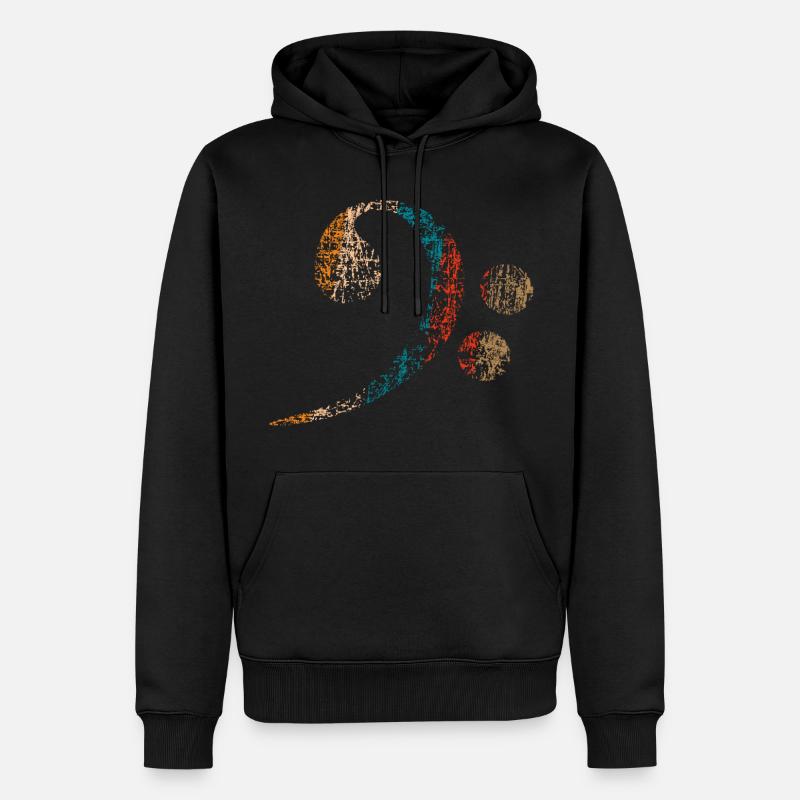 Clé basse, Basse Clef vintage distressed - Sweat à capuche Premium bio Homme - noir