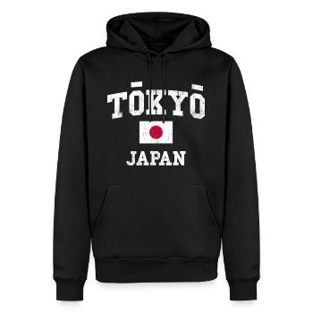 Tokyo Japan Retro Logo - Männer Premium Bio Hoodie - Schwarz - Vorne - Nico (187cm)