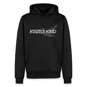Kind der Küste, Ostfriesland mit Leuchtturm - Männer Premium Bio Hoodie - Schwarz - Vorne - Nico (187cm)