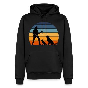 Gitarrist Pet Dog Animal Musiker Bassist - Männer Premium Bio Hoodie - Schwarz - Vorne - Nico (187cm)