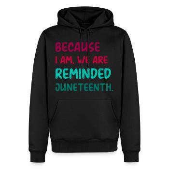 Drôle de design juneteenth vacances dictons cool - Sweat à capuche Premium bio Homme - noir - Devant - Nico (187cm)
