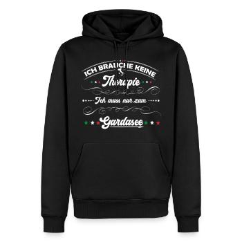 Gardasee, Therapie - Männer Premium Bio Hoodie - Schwarz - Vorne - Nico (187cm)