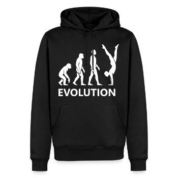 Evolution Calisthenics Fitness Gym Training - Männer Premium Bio Hoodie - Schwarz - Vorne - Nico (187cm)