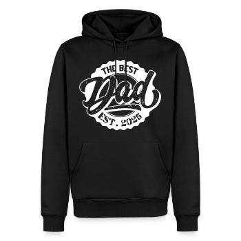 The Best Dad EST 2025 - Männer Premium Bio Hoodie - Schwarz - Vorne - Nico (187cm)