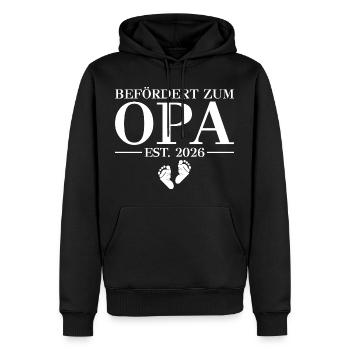 Befördert zum Opa 2026 - Babyparty - Männer Premium Bio Hoodie - Schwarz - Vorne - Nico (187cm)