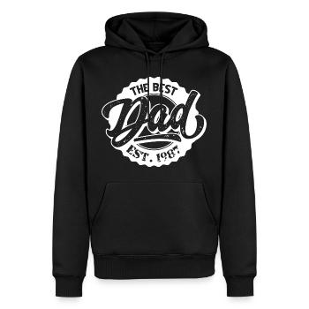Le Meilleur Papa EST (1987) - Sweat à capuche Premium bio Homme - noir - Devant - Nico (187cm)