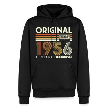 Original 1956 Vintage 70. Geburtstag Geschenk - Männer Premium Bio Hoodie - Schwarz - Vorne - Nico (187cm)