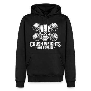 Crush Weights Gym kein Zucker - Männer Premium Bio Hoodie - Schwarz - Vorne - Nico (187cm)