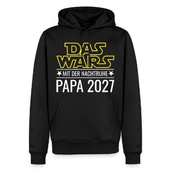 Papa 2027 - Das wars mit der Nachtruhe - Männer Premium Bio Hoodie - Schwarz - Vorne - Nico (187cm)