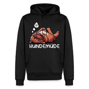 Hundemüde Bordeaux Dogge Bordeauxs Bordeaux Doggen - Männer Premium Bio Hoodie - Schwarz - Vorne - Nico (187cm)