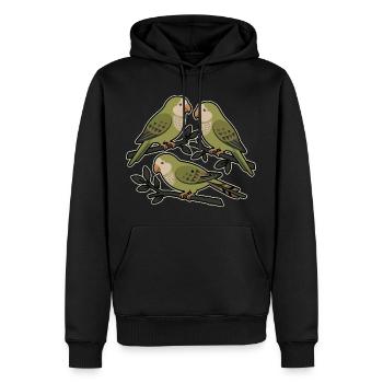 Oiseaux Kakapo Perroquet Kakapo Nouvelle-Zélande - Sweat à capuche Premium bio Homme - noir - Devant - Nico (187cm)