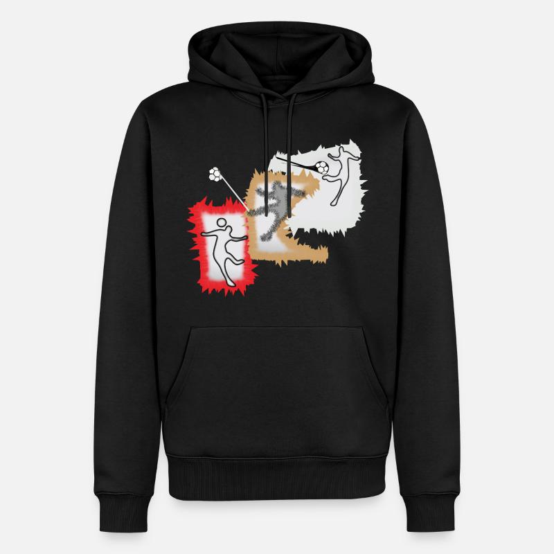 Dynamischer Ballspieler - Männer Premium Bio Hoodie - Schwarz