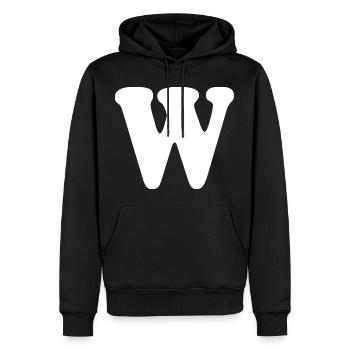 Large W Style Print | Letter W | W Logo - Men’s Premium Organic Hoodie - black - Front - Nico (187cm)