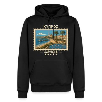 Zypern Larnaka Vintage Reisemarke - Männer Premium Bio Hoodie - Schwarz - Vorne - Nico (187cm)