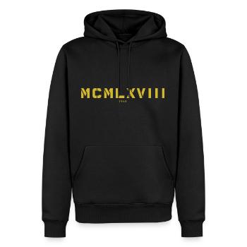 Römische Zahl Geburtsjahr Made in 1968 - Männer Premium Bio Hoodie - Schwarz - Vorne - Nico (187cm)