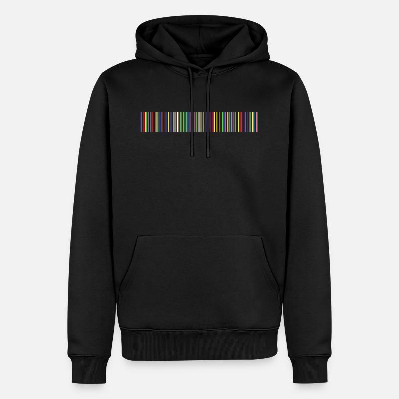 Barcode - Strichcode - Streifen - Codes - Männer Premium Bio Hoodie - Schwarz