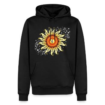 Note Musicale Fleur Musique Femme - Sweat à capuche Premium bio Homme - noir - Devant - Nico (187cm)