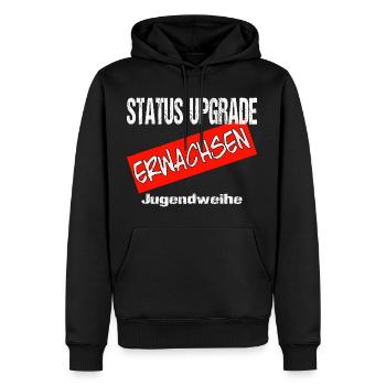 Jugendweihe - Jugendweihe 2026 - Männer Premium Bio Hoodie - Schwarz - Vorne - Nico (187cm)