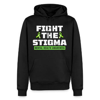 Mental Health Awareness - Men’s Premium Organic Hoodie - black - Front - Nico (187cm)