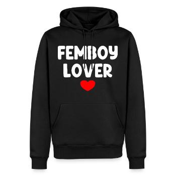 Amant de Femboy - Sweat à capuche Premium bio Homme - noir - Devant - Nico (187cm)