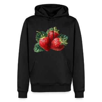 Fraise - Sweat à capuche Premium bio Homme - noir - Devant - Nico (187cm)