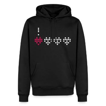 Lebendiges Herz. - Männer Premium Bio Hoodie - Schwarz - Vorne - Nico (187cm)