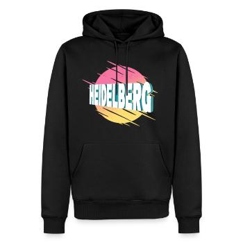 Heidelberg Deutschland Stadt Schrift Vintage Retro - Männer Premium Bio Hoodie - Schwarz - Vorne - Nico (187cm)