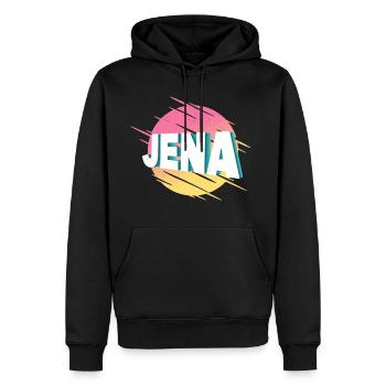 Jena Deutschland Stadt Schrift Vintage Retro - Männer Premium Bio Hoodie - Schwarz - Vorne - Nico (187cm)