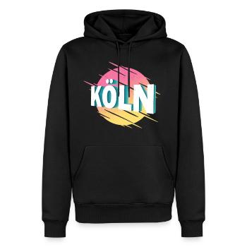 Cologne Germany City Font Vintage Retro - Men’s Premium Organic Hoodie - black - Front - Nico (187cm)