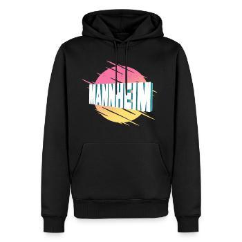 Mannheim Deutschland Stadt Schrift Vintage Retro - Männer Premium Bio Hoodie - Schwarz - Vorne - Nico (187cm)