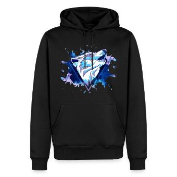 Wolf Wolfhead Predator Splash Grunge Art - Men’s Premium Organic Hoodie - black - Front - Nico (187cm)