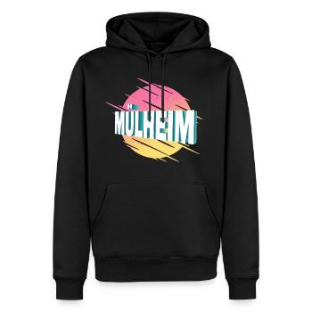 Mülheim Allemagne City Font Vintage Rétro - Sweat à capuche Premium bio Homme - noir - Devant - Nico (187cm)