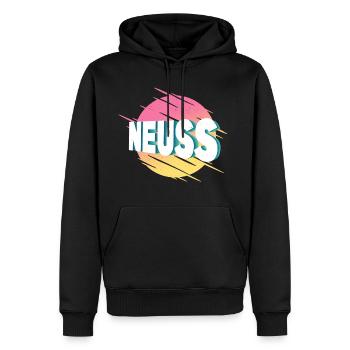 Neuss Deutschland Stadt Schrift Vintage Retro - Männer Premium Bio Hoodie - Schwarz - Vorne - Nico (187cm)