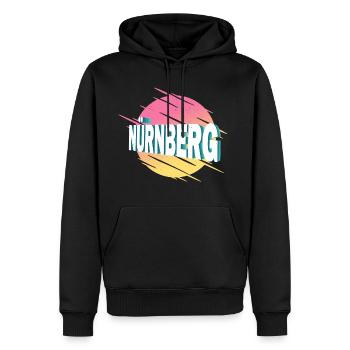 Nuremberg Allemagne City Font Vintage Rétro - Sweat à capuche Premium bio Homme - noir - Devant - Nico (187cm)