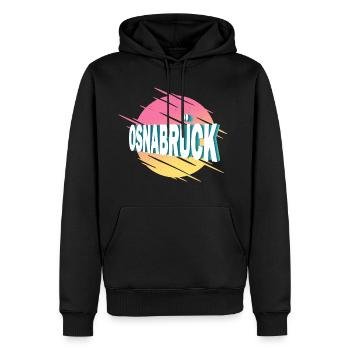 Osnabrück Allemagne City Font Vintage Rétro - Sweat à capuche Premium bio Homme - noir - Devant - Nico (187cm)