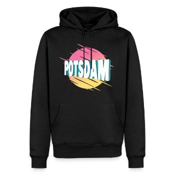 Potsdam Deutschland Stadt Schrift Vintage Retro - Männer Premium Bio Hoodie - Schwarz - Vorne - Nico (187cm)