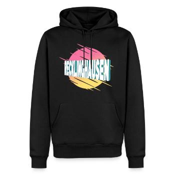 Recklinghausen Deutschland Schrift Vintage Retro - Männer Premium Bio Hoodie - Schwarz - Vorne - Nico (187cm)