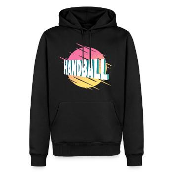 Handball Handball Player Handball Player Vintage Retro - Sweat à capuche Premium bio Homme - noir - Devant - Nico (187cm)