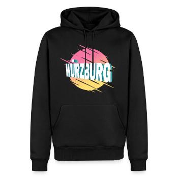 Würzburg Allemagne City Font Vintage Retro - Sweat à capuche Premium bio Homme - noir - Devant - Nico (187cm)
