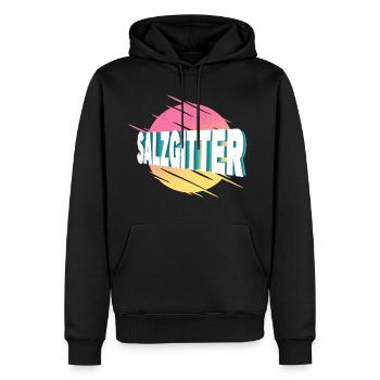 Salzgitter Deutschland Stadt Schrift Vintage Retro - Männer Premium Bio Hoodie - Schwarz - Vorne - Nico (187cm)
